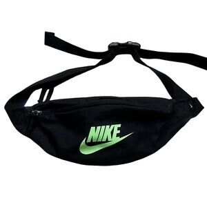 Nike Black Belt Bag with Neon Green Logo